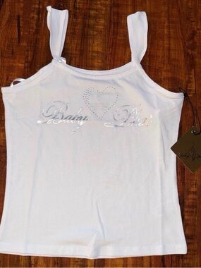 Baby Phat White Rhinestone Logo Camisole